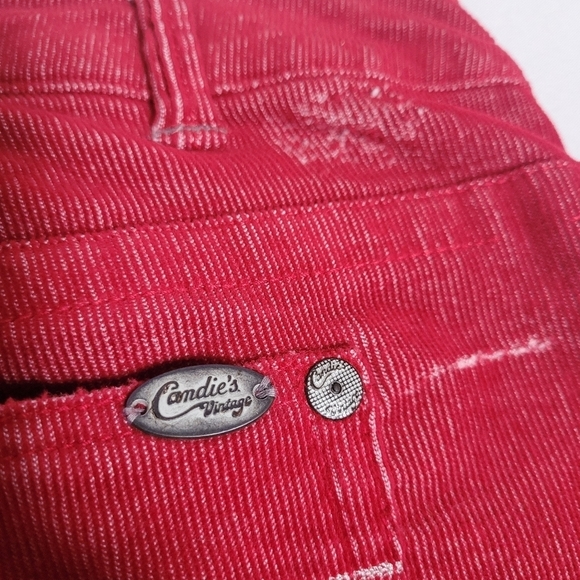 Candies Vintage Red Corduroy Mini Skirt Size 11 - Picture 9 of 10
